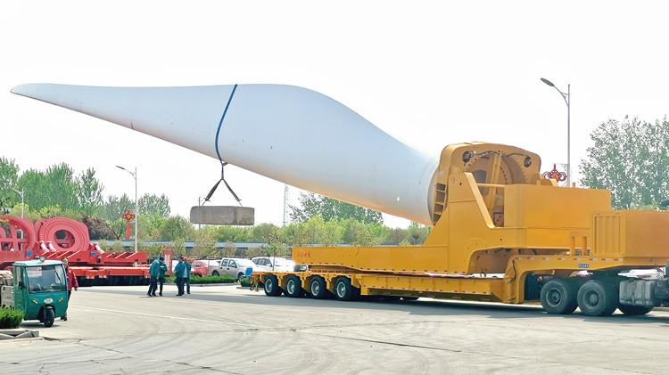 How to Get a Wind Turbine Up a Mountain - Wind Blade Lifter Trailer for Sale