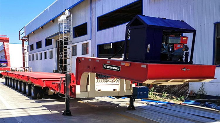 9 Axle Extendable Lowbed Trailer for Sale - Shiyun Vehicle