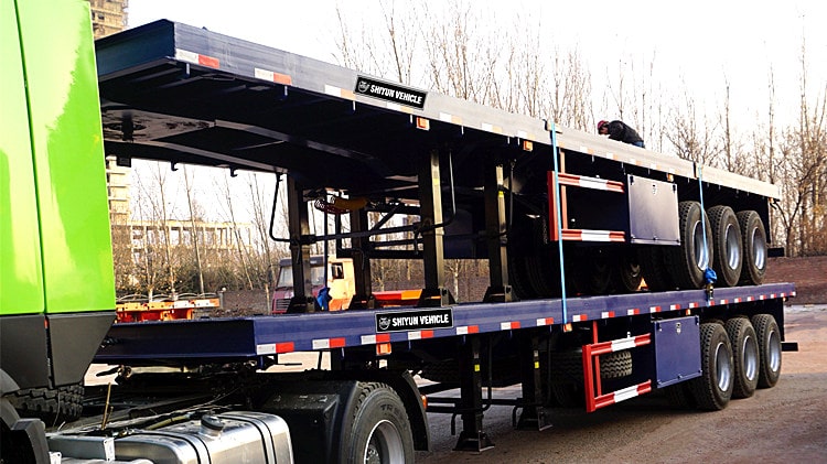 3 Axle Flatbed Rgn Extendable Trailer for Sale - Shiyun Vehicle