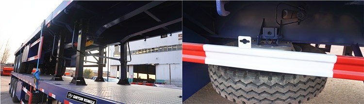 3 Axle Flatbed Rgn Extendable Trailer for Sale - Shiyun Vehicle