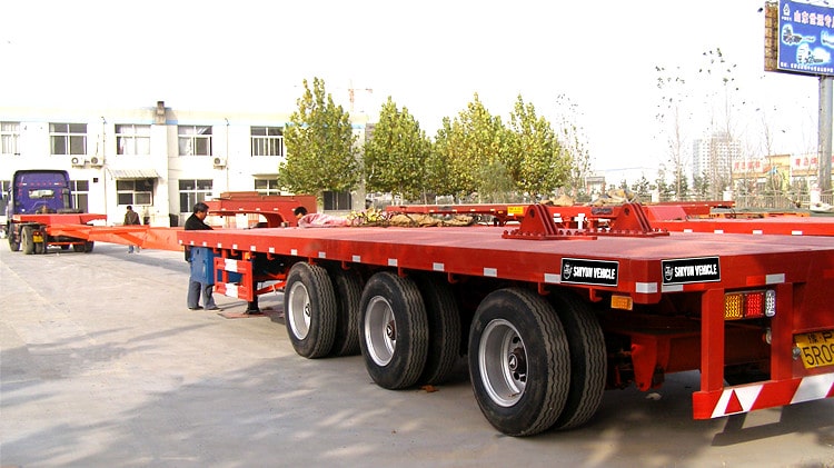3 Axles Flatbed Extendable Trailer for Sale - Shiyun Vehicle