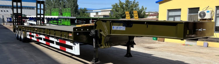 60 Ton 3 Axle Low Bed Trailer Truck