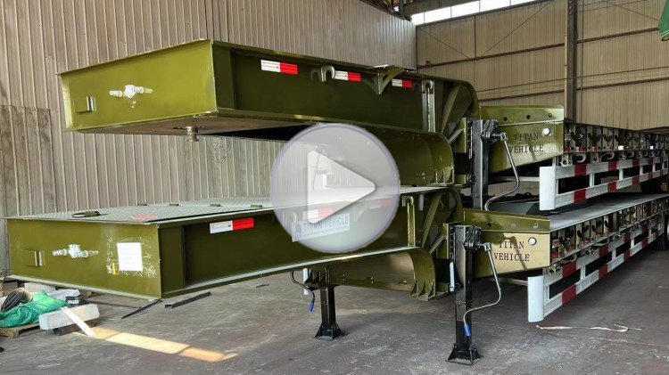60 Ton 3 Axle Low Bed Trailer Truck