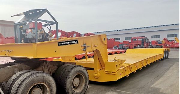 80T Front Loading Low Loader Trailer will be sent to Kenya